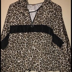 Cheetah print windbreaker